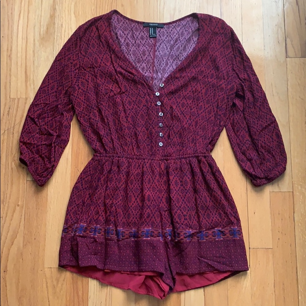 Forever 21 Bohemian Style Romper // Size Med - image 1